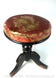 Victorian Tapestry Upholstered Wood Piano Stool