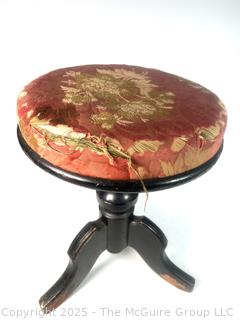 Victorian Tapestry Upholstered Wood Piano Stool