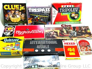 Group of Board Games Including Clue, Trespass, International Muhle, Etc.