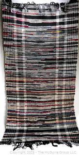 Cotton Rag Rug on Black Ground. 27" x  54"