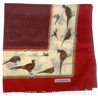 Red Pheasant Laura Borghese Italian Scarf 