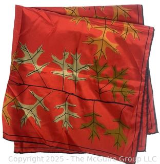 Silk Red Vera Neumann Leaf Print Scarf