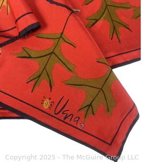 Silk Red Vera Neumann Leaf Print Scarf