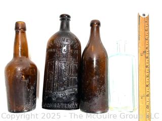 Four (4) Antique Bottles from Privy Dig