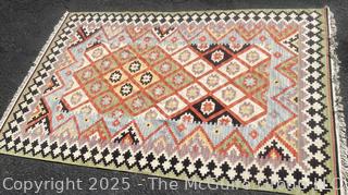 Turkish Kilim Rug.  5' x 8'