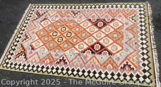 Turkish Kilim Rug.  5' x 8'