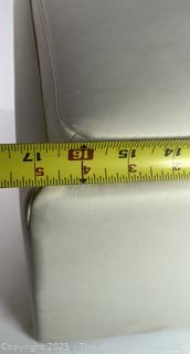 White Leather Ottoman with Storage