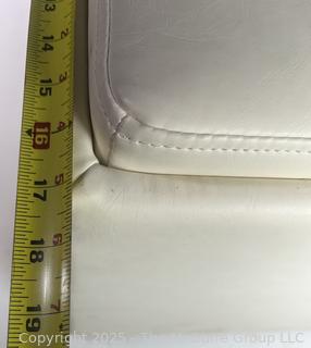White Leather Ottoman with Storage