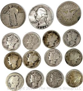 US Silver Coins with Various Dates and Denominations