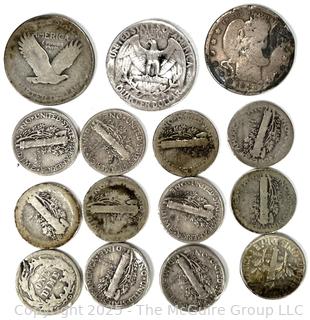 US Silver Coins with Various Dates and Denominations