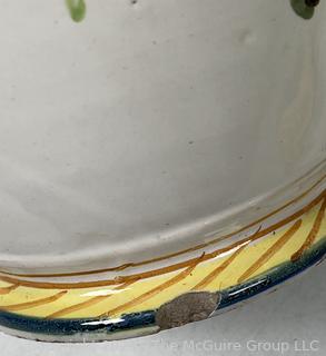 Italian Hand Painted Double Handled Urn Style Vase