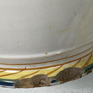Italian Hand Painted Double Handled Urn Style Vase