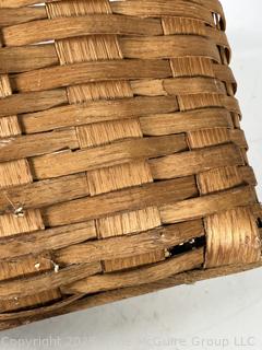 New England Primitive Antique Splint Ash Gathering Basket
