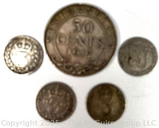 British Silver Coins with Various Dates and Denominations
