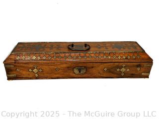 Brass Inlaid Wood Glove Box