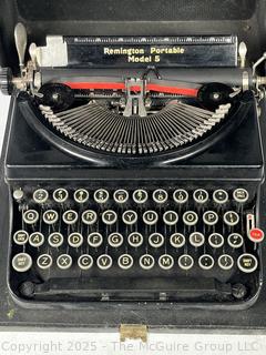 Black Remington Model 5 Portable Typewriter in Case