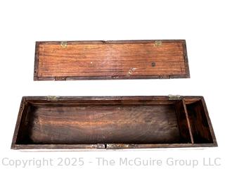 Brass Inlaid Wood Glove Box