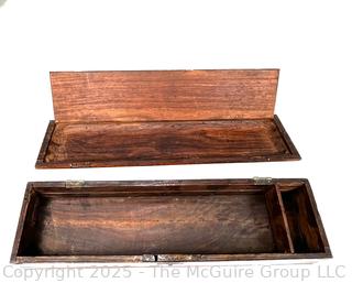 Brass Inlaid Wood Glove Box