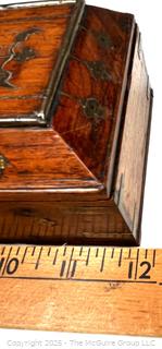 Brass Inlaid Wood Glove Box