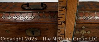 Brass Inlaid Wood Glove Box