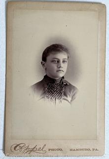 Ten (10) Cabinet Cards of Women and Children.