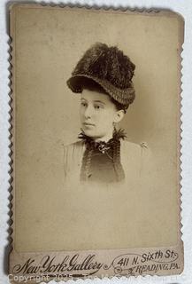Ten (10) Cabinet Cards of Women and Children.