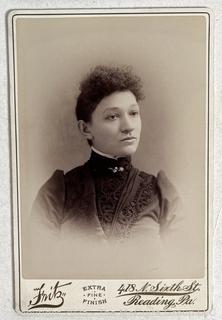 Ten (10) Cabinet Cards of Women and Children.