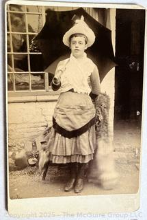 Ten (10) Cabinet Cards of Women and Children.