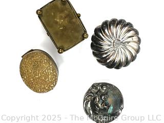 Three (3) Jewelry Caskets and Double Portrait Miniature Frame