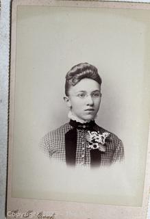 Ten (10) Cabinet Cards of Women and Children.