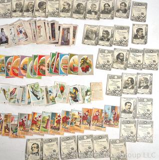 Collections of Victorian Era Cards Including Authors, Birds, Nursery Rhymes, etc