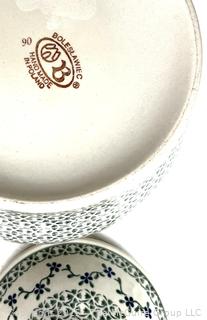 Bolesławiec Polish Pottery Sage Large Canister 