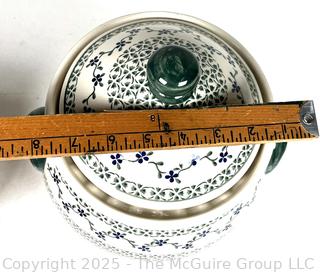 Bolesławiec Polish Pottery Sage Large Canister 
