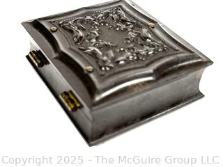 Victorian Daguerreotype In Molded Vulcanite With Velvet Frame of Young Women