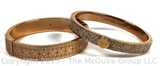 Two (2) Michael Kors Bronze Color Bangle Bracelets