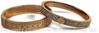 Two (2) Michael Kors Bronze Color Bangle Bracelets