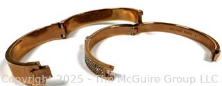 Two (2) Michael Kors Bronze Color Bangle Bracelets