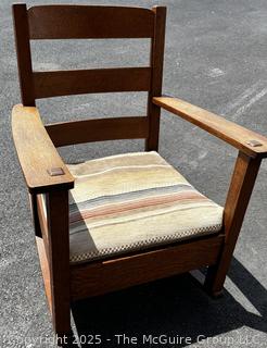 Limbert Stamped Arts & Crafts Mission Oak Rocking Chair c 1910