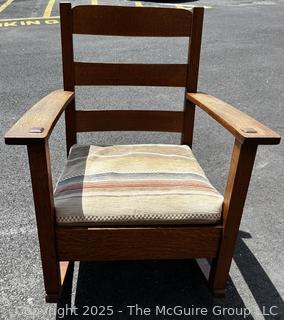 Limbert Stamped Arts & Crafts Mission Oak Rocking Chair c 1910