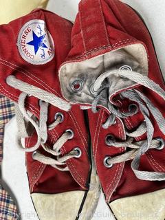 Vintage Children's Blazer, Shirt and Red Converse Sneakers. 