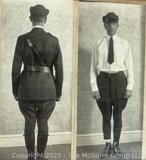 Framed Under Glass Photo Montage of the Uniforms of a "Standard Meter Reader" 