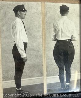 Framed Under Glass Photo Montage of the Uniforms of a "Standard Meter Reader" 