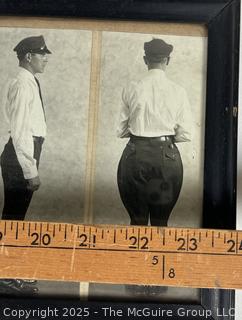 Framed Under Glass Photo Montage of the Uniforms of a "Standard Meter Reader" 