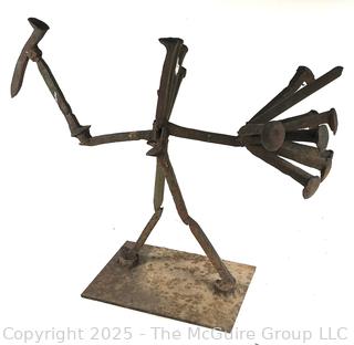 Yard Art Made from Railroad Spikes