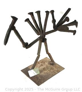 Yard Art Made from Railroad Spikes