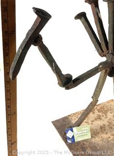 Yard Art Made from Railroad Spikes