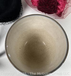 Blue Stoneware Mixing Bowl, Hats and Puerto Rican Vejigante Mask
