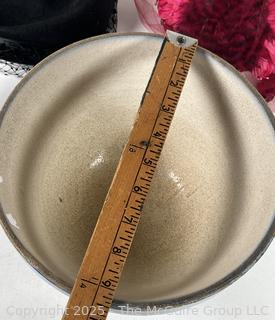 Blue Stoneware Mixing Bowl, Hats and Puerto Rican Vejigante Mask