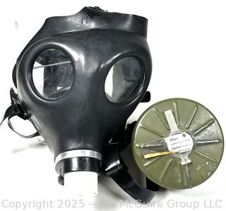 Cold War German Gas Mask With Zivilschutzfilter 68 Filter Respirator