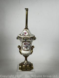 Hand Painted Porcelain Urn Shaped Lamp Base